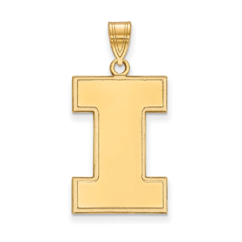 14k Yellow Gold U. of Illinois XL Initial I Pendant