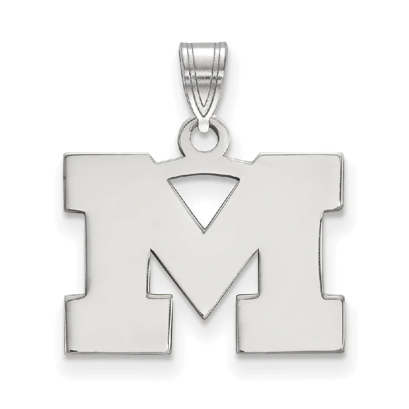 Sterling Silver U. of Michigan Small Initial M Pendant