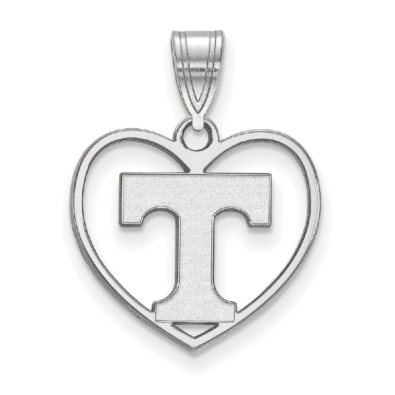 Sterling Silver U. of Tennessee Initial T Heart Pendant