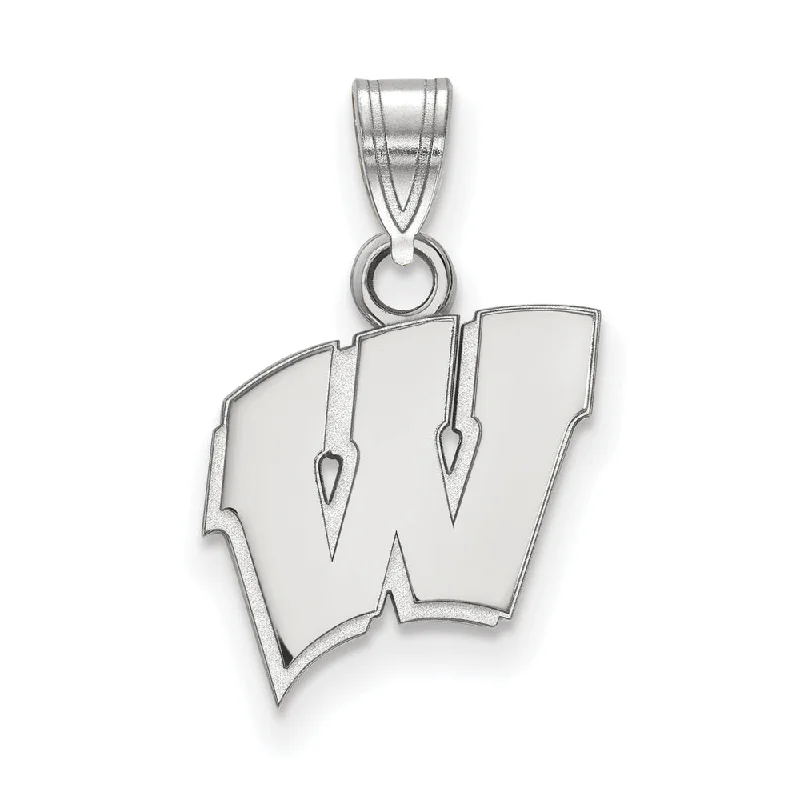 Sterling Silver U. of Wisconsin Small Initial W Pendant