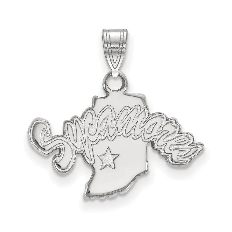 Sterling Silver Indiana State Small 'Sycamores' Pendant