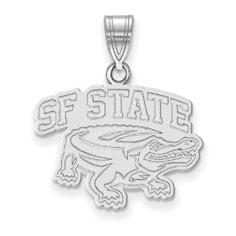 Sterling Silver Rhodium Plated San Francisco State U. Medium Pendant