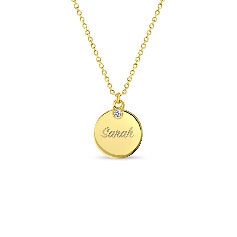 Classic And Modern Jewelry Styles On Sale 14k Gold Engraved Medal Women's Pendant/Necklace