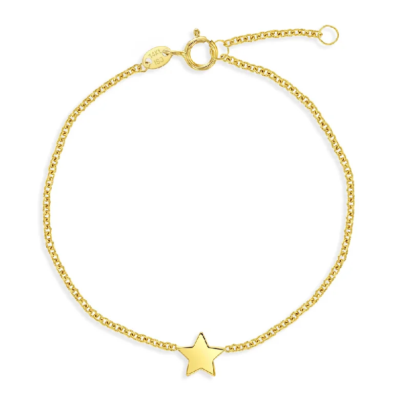 Luxury Jewelry Sale – Sparkle For Less 14k Gold Flat Star Women's Bracelet