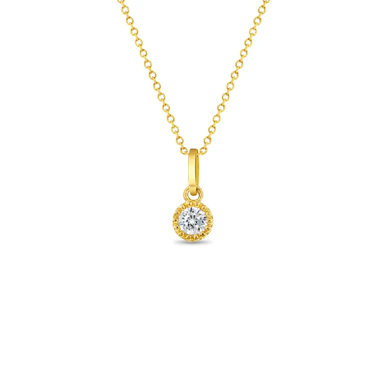 Handcrafted Jewelry Sale – Unique Designs At Low Prices 14k Gold Halo Clear CZ Women's Pendant/Necklace 16"-18"