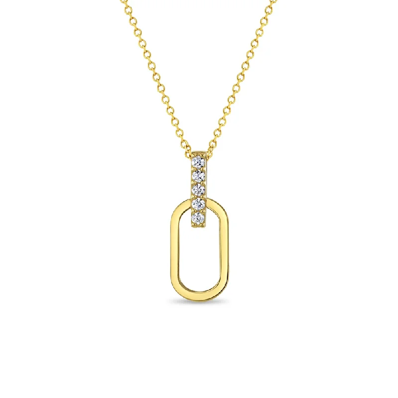 Shop Dazzling Jewelry At The Best Prices 14k Gold Paperclip Clear CZ Women's Pendant/Necklace 16"-18"