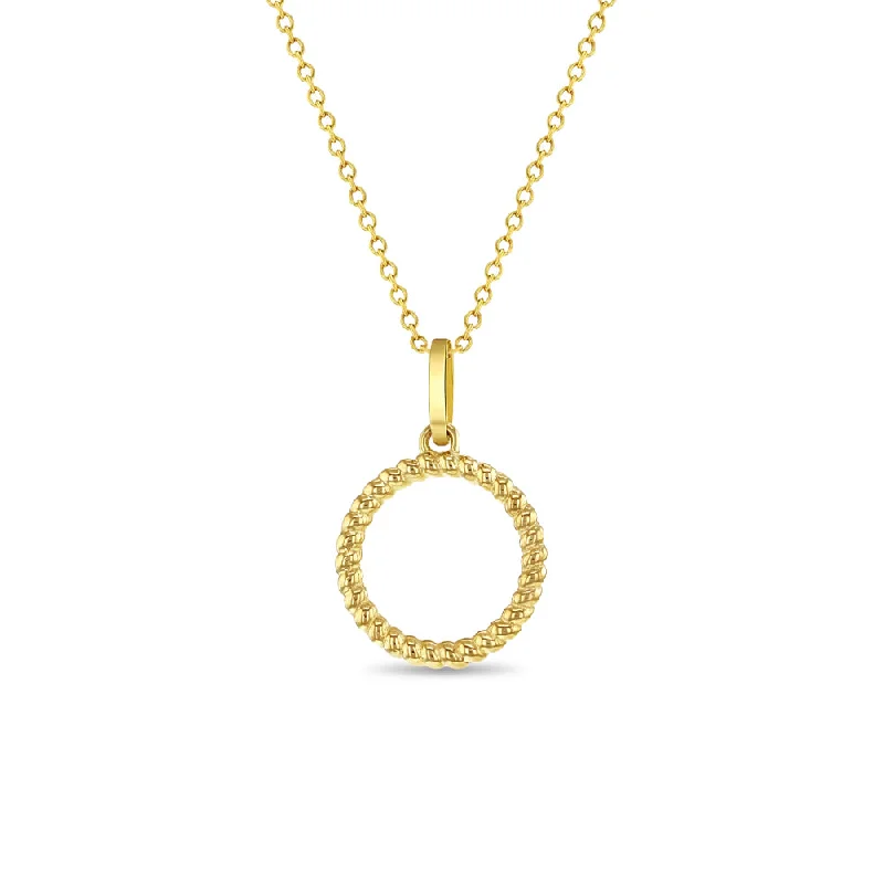 Breathtaking Jewelry, Breathtaking Prices 14k Gold Twisted Open Circle Women's Pendant/Necklace 16"-18"