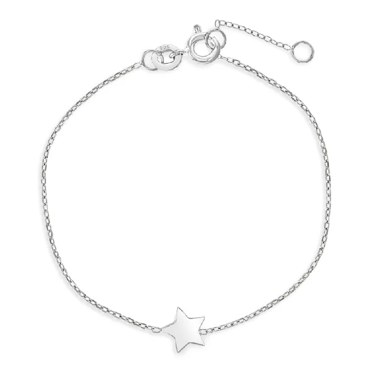 Waterproof Stainless Steel Jewelry For Lasting Beauty 6"-7" Star Charm Women's Bracelet - Sterling Silver