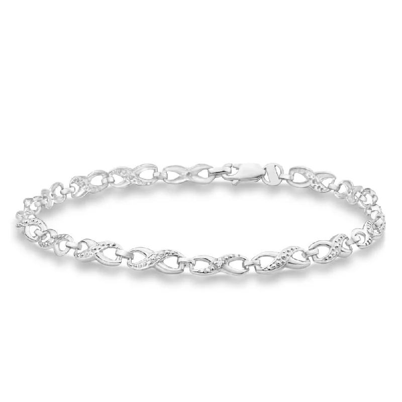 Premium Jewelry Now Available At Special Discounts 9ct Alluring White Gold Diamond Fancy Bracelet