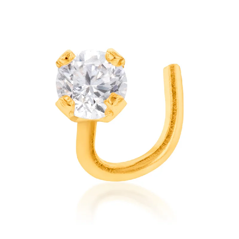 Elegant Jewelry, Exclusive Prices – Shop Now 9ct Yellow Gold 2.5mm Cubic Zirconia Nose Stud