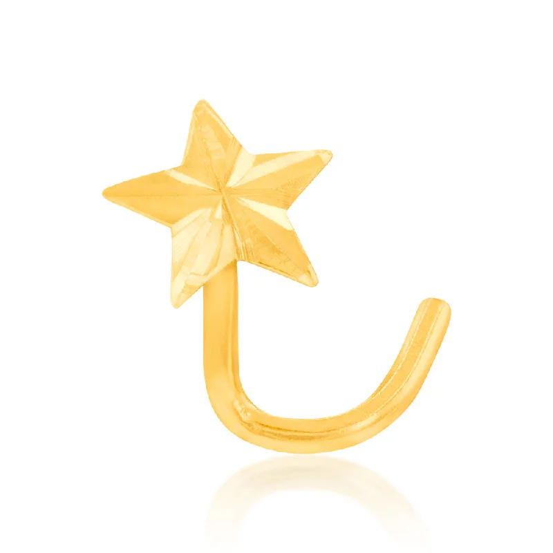 Modern Jewelry At Exclusive Discounts – Shop Today 9ct Yellow Gold 4mm Diamond Cut Star Nose Stud