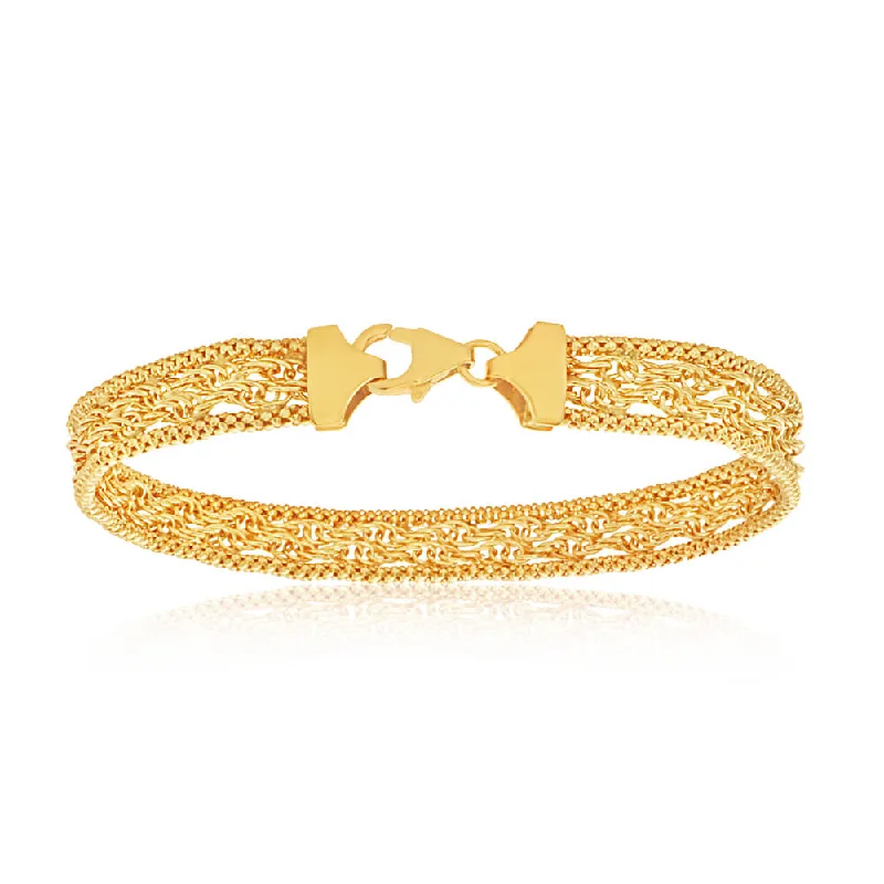 Premium Diamond Jewelry For Unforgettable Moments 9ct Yellow Gold Mesh 19cm Bracelet