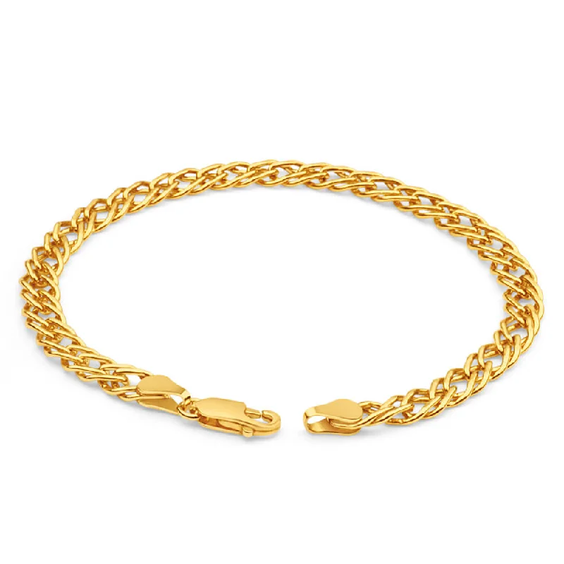 Don't Miss Out On Bestselling Jewelry At Special Prices 9ct Yellow Gold Silver Filled Double 19cm Curb Bracelet