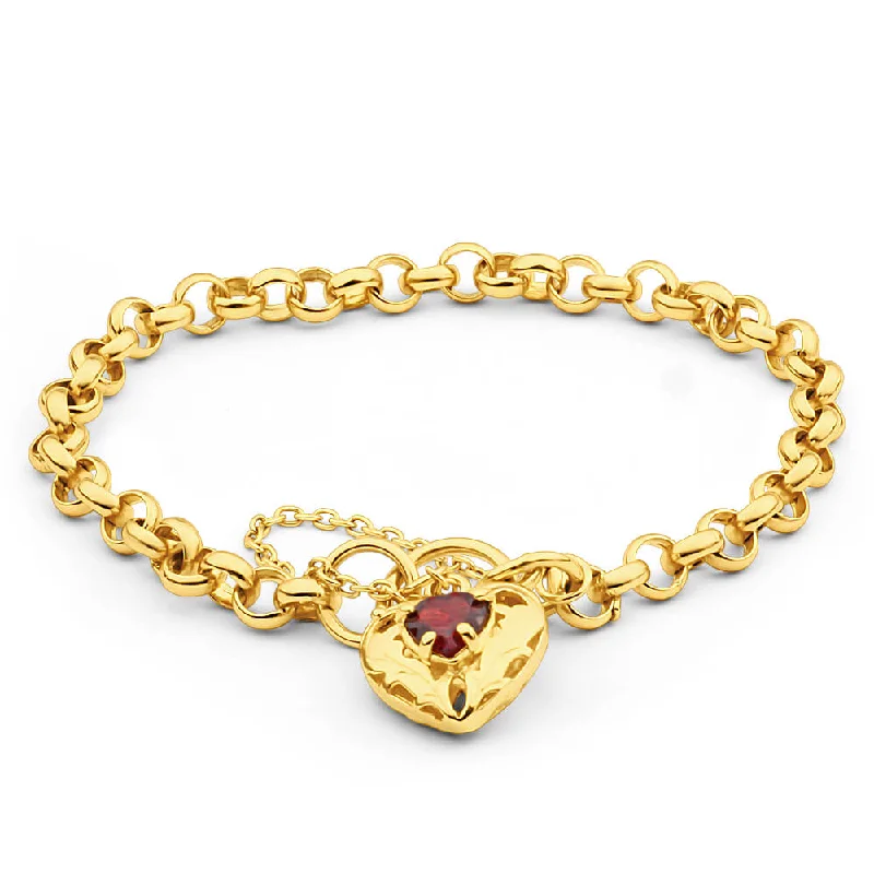 Shop Jewelry That Shines Without The High Price 9ct Yellow Gold Silver Filled Garnet Belcher Bracelet