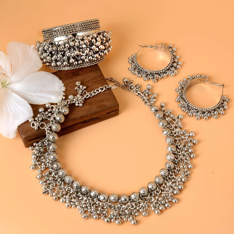 Celebrate With Sparkle – Jewelry Sale Now Live Amisha Silver Oxidized Ghungroo Jewelry Gift Set