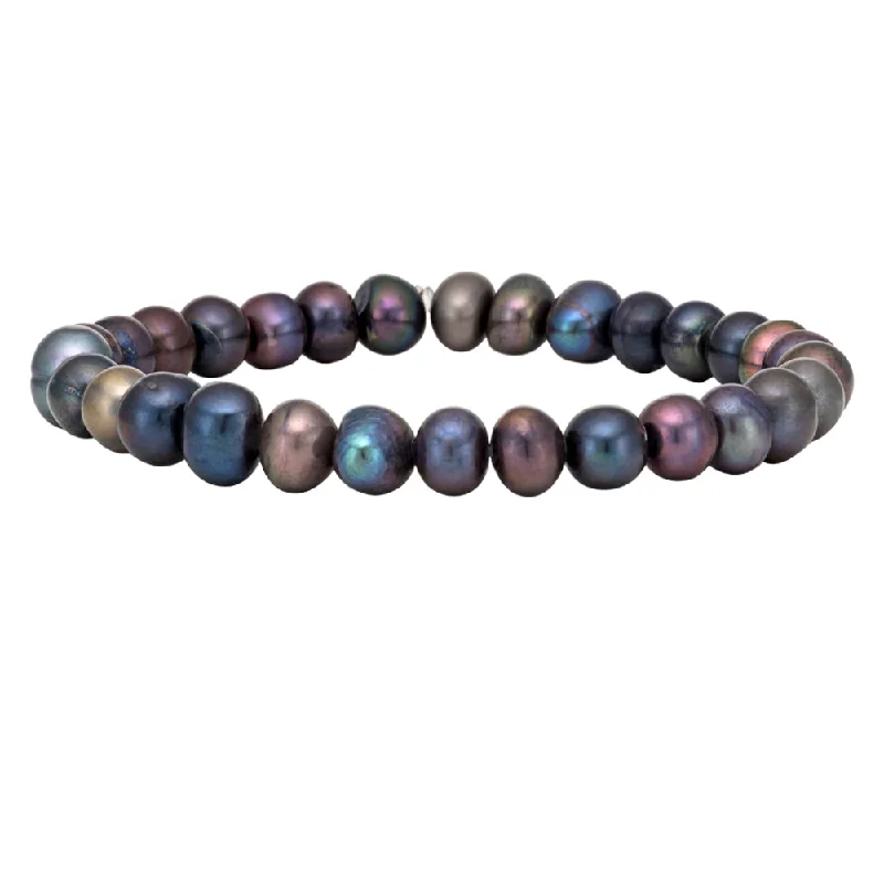 Last Chance To Grab Your Favorite Jewelry At A Discount Grey 6-7mm Freshwater Pearl Bracelet