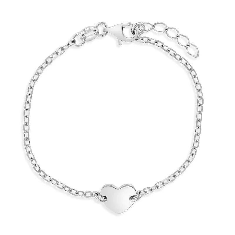 Elegant Necklaces And Bracelets At Limited-Time Offers Heart Charm Women's Bracelet - Sterling Silver