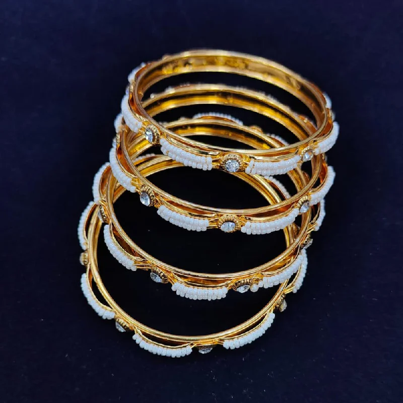 Shop Stylish Jewelry Now And Save Big Pooja Bangles Gold Plated Austrian Stone And Pearls Bangles  Set