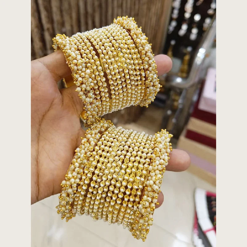 Elegant Jewelry, Exclusive Prices – Shop Now Pooja Bangles Gold Plated Pearls Bangles  Set