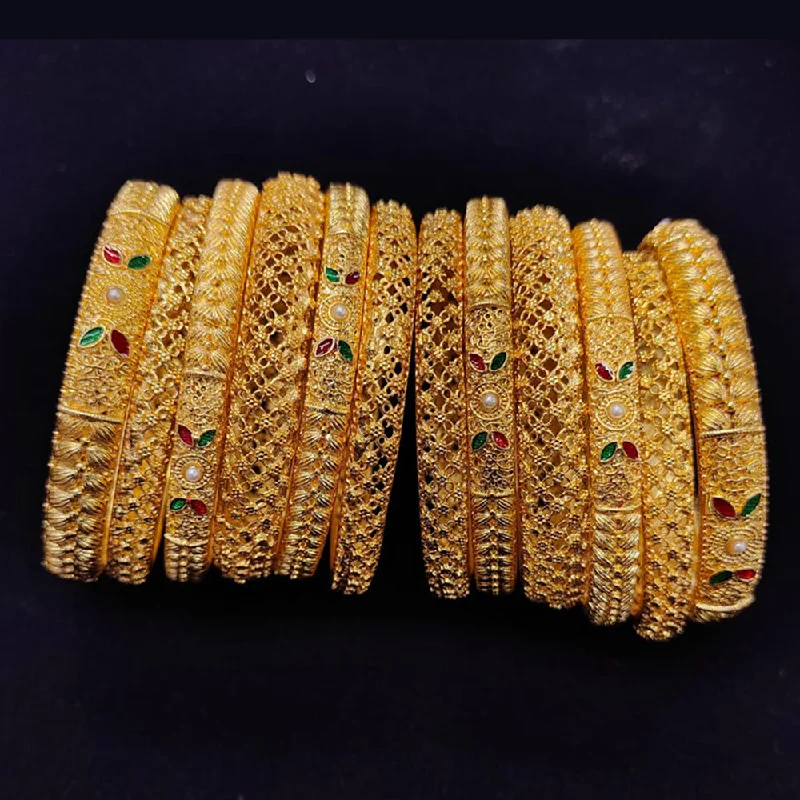 Fashion-Forward Jewelry At Incredible Prices Pooja Bangles Gold Plated Pearls Bangles  Set