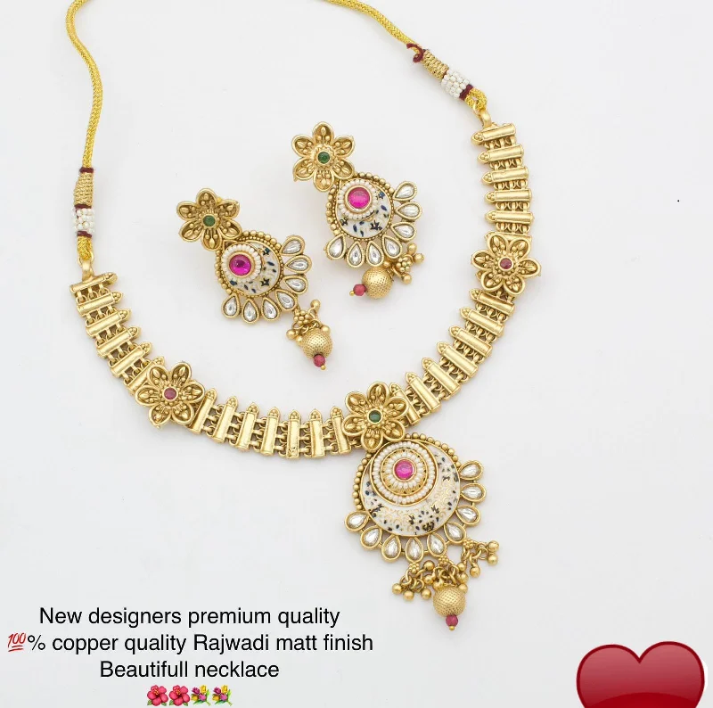 Pooja Bangles Gold Plated Pota Necklace set