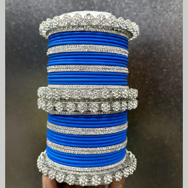 Affordable Luxury Jewelry For Every Occasion Pooja Bangles Silver Plated Austrian Stone Bangles  Set