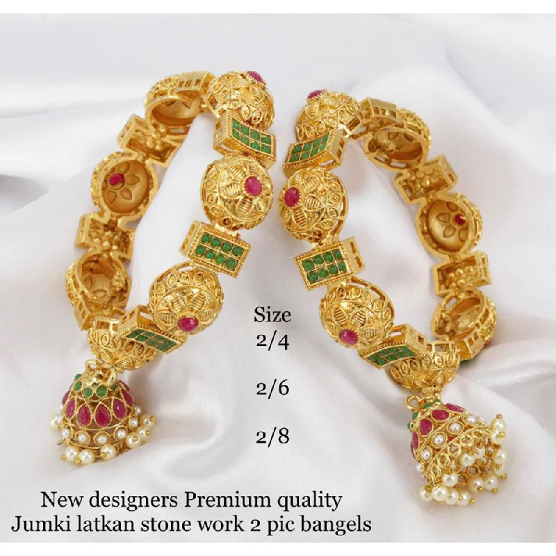 Stunning Jewelry At A Fraction Of The Price Sai Fashion Gold Plated Pota Stone & Pearl Bangles