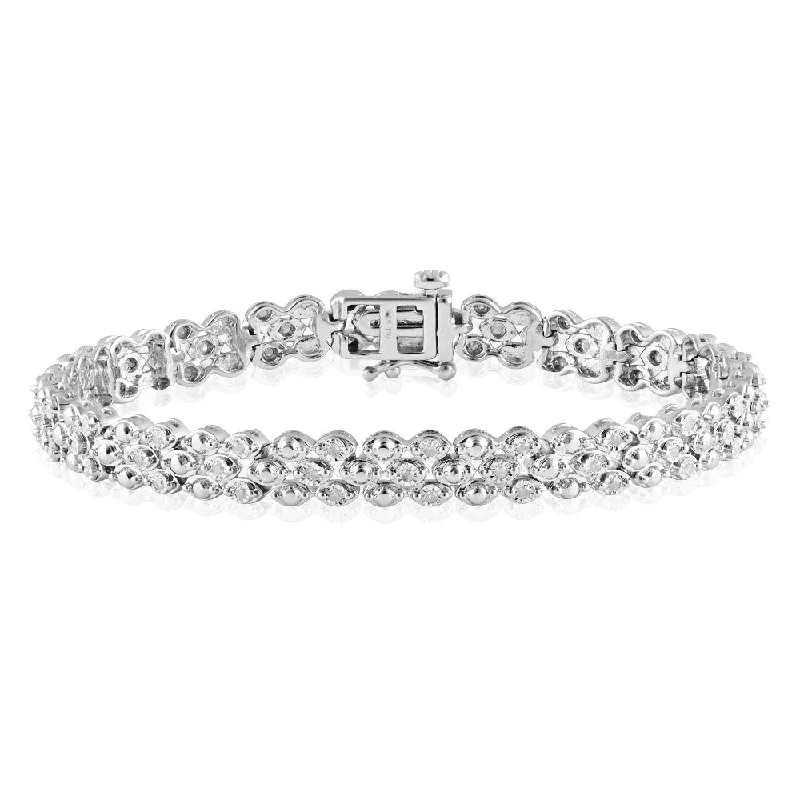 Elegant Jewelry, Exclusive Prices – Shop Now Silver 1/2 Carat Diamond 18.5cm Bracelet