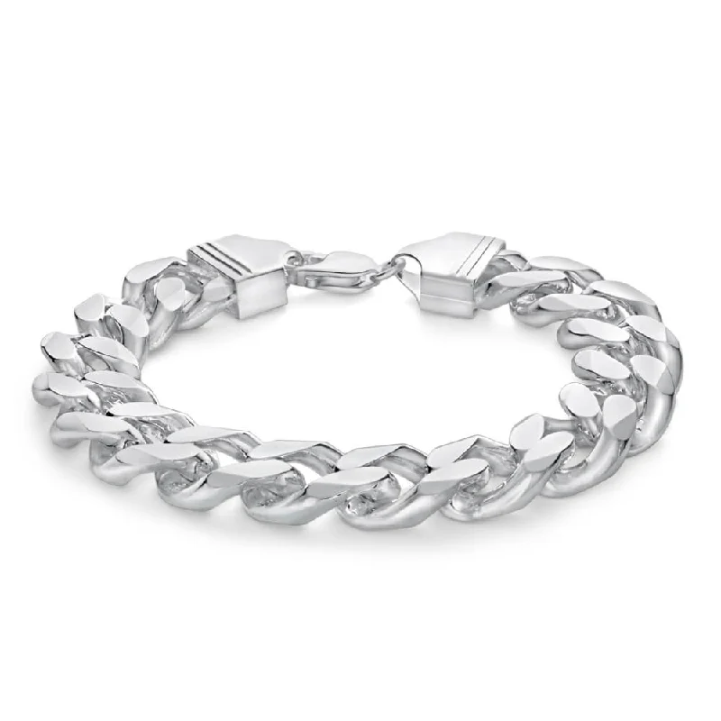 Fashion-Forward Jewelry At Incredible Prices Sterling Silver 23cm 400 Gauge Curb Bracelet