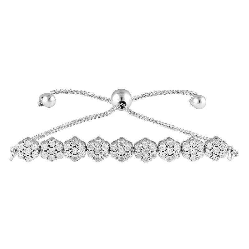 Shop Fine Jewelry With Amazing Deals Sterling Silver 25 Diamond Slider Bracelet