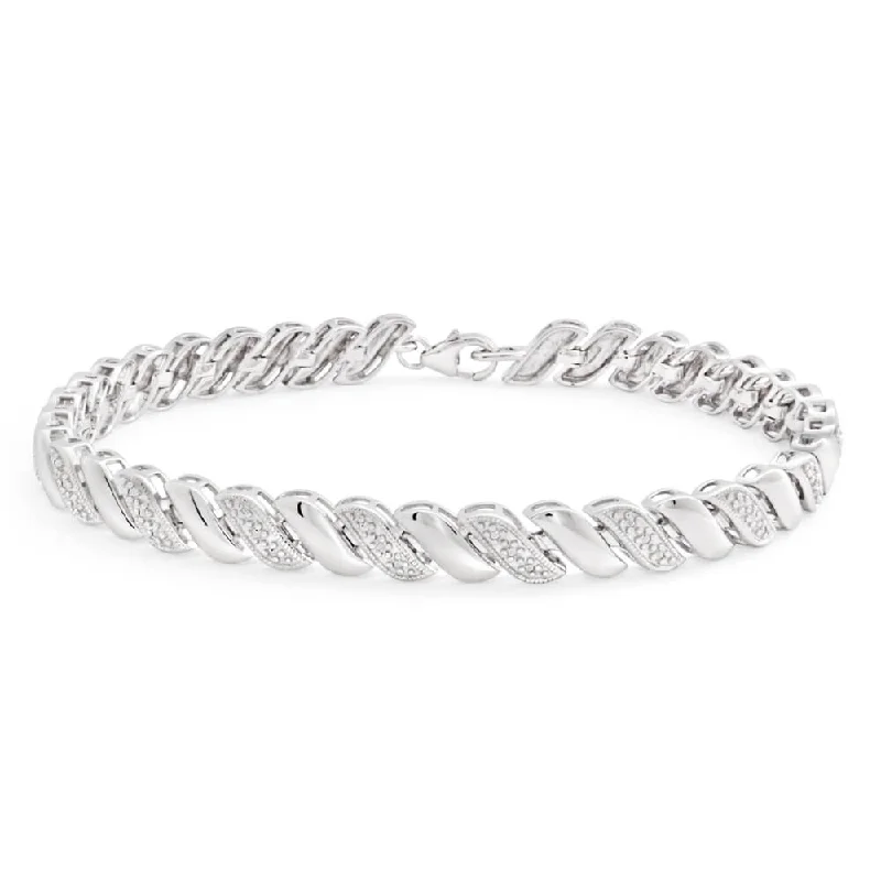 Bestselling Jewelry At Special Promotional Rates Sterling Silver Diamond Fancy 20cm Bracelet