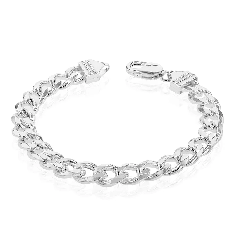 Shop Modern Jewelry Collections With Exclusive Discounts Sterling Silver Dicut Heavy Curb 250 Gauge Gents Bracelet 21cm