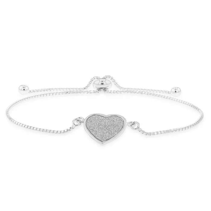 Premium Jewelry Now Available At Special Discounts Sterling Silver Stardust  Heart Charm Slider Bracelet