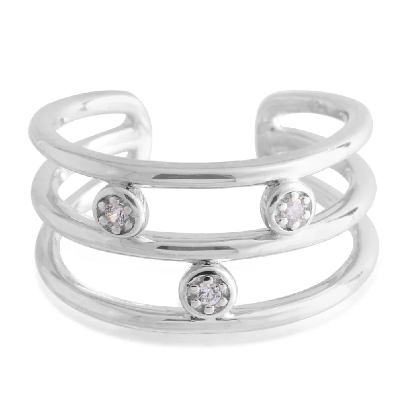 Eco-Friendly Sustainable Jewelry For Conscious Buyers Sterling Silver Toe Ring Zirconia 3 Band