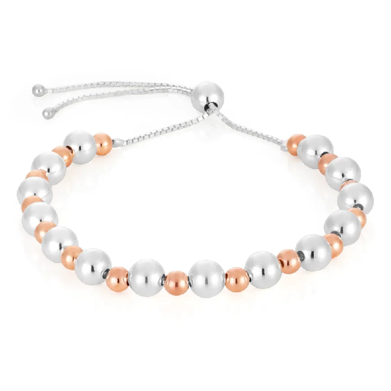 Shop Stylish Jewelry Now And Save Big Sterling Silver Two Tone Plain Ball Slider Bracelet