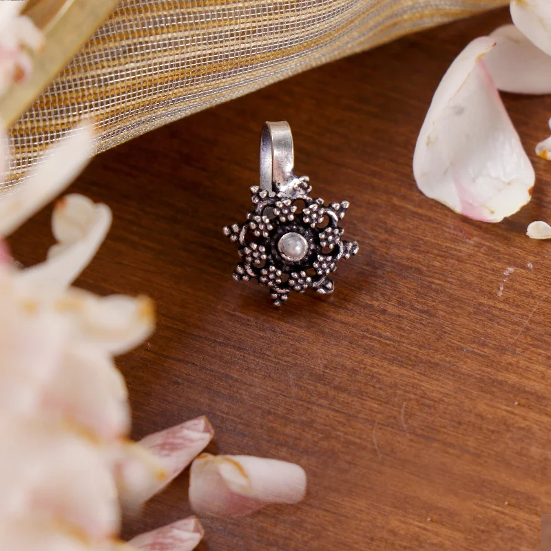 Limited-Stock Jewelry Sale – Once It's Gone, It's Gone Teejh Gauri White Stone Floral Nose pin