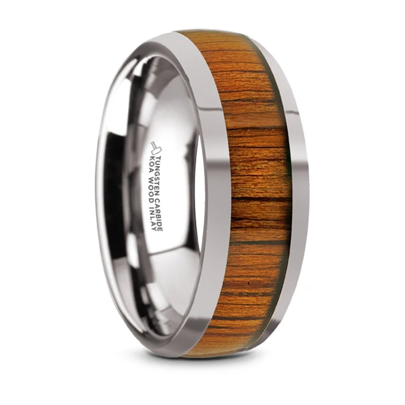 Special Jewelry Deals – Upgrade Your Collection Thorsten Kameha Tungsten Domed Profile Polished Finish Men’s Wedding Ring w/ Koa Wood Inlay (8mm) TC5953-DKW