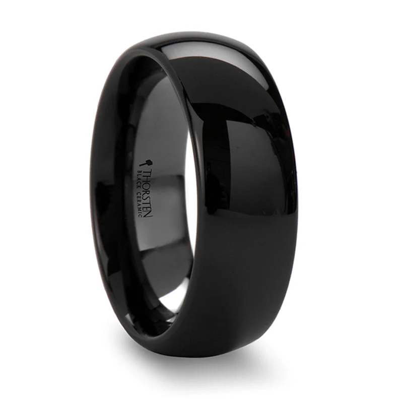 Special Sale On Handcrafted Jewelry – Shop Today Thorsten Landon Domed Polish Finished Black Ceramic Ring (4-8mm) C684-DPB