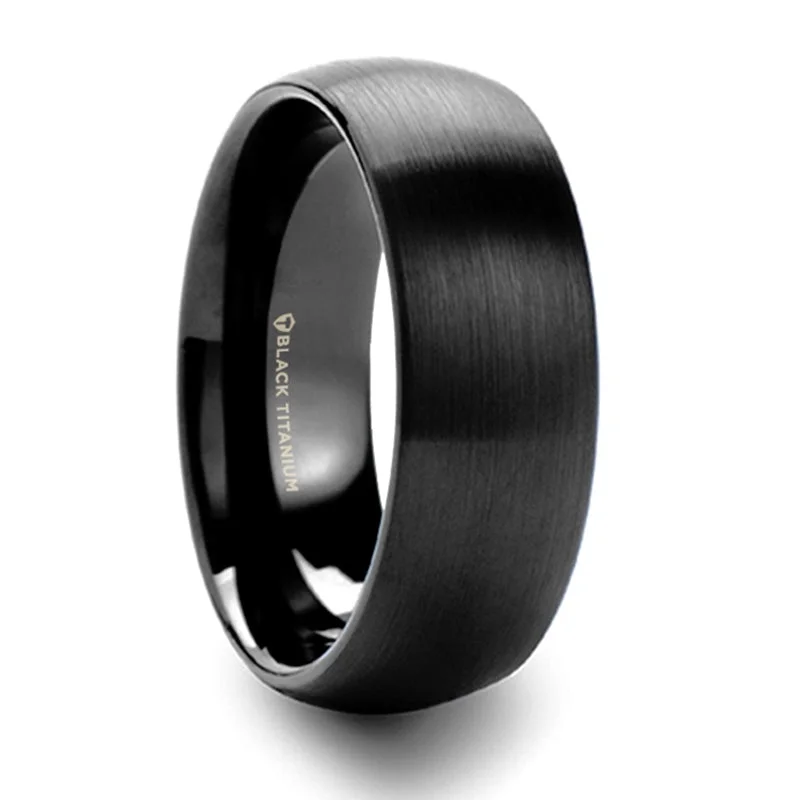 Timeless Beauty, Unbeatable Deals – Jewelry Sale On Thorsten Marauder Domed Brushed Finish Black Titanium Wedding Band (8mm) T6009-BTDB