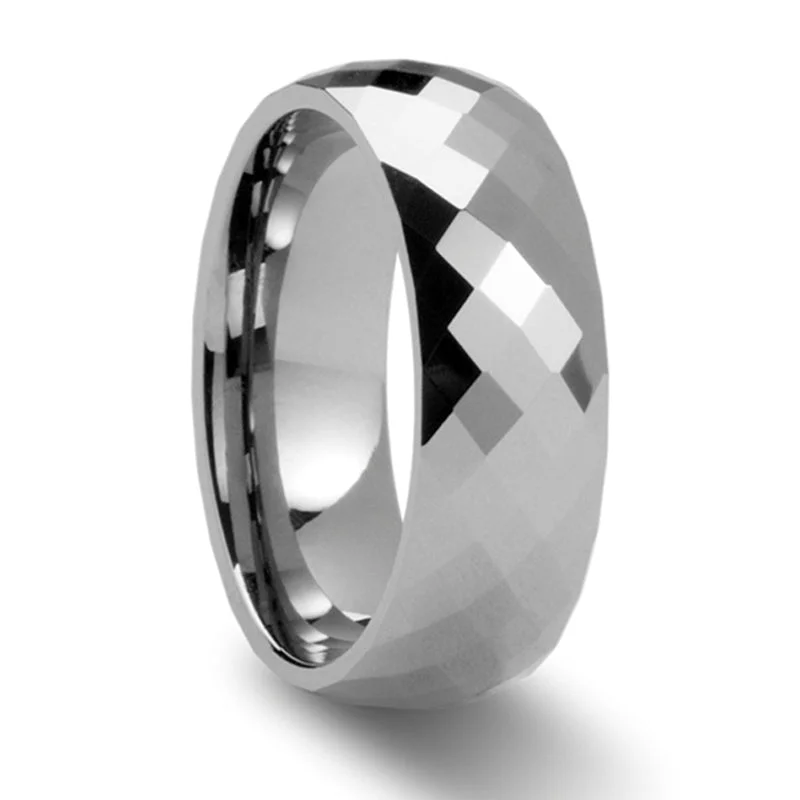 Unmissable Jewelry Clearance – Final Reductions Thorsten Millennium Tungsten Carbide Ring w/ Diamond Facets (4-10mm) W272-DFW