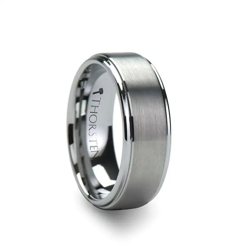 Breathtaking Jewelry At Limited-Time Savings Thorsten Optimus Brush Finish Tungsten Carbide Ring with Raised Center (4-10mm) W241-RSC