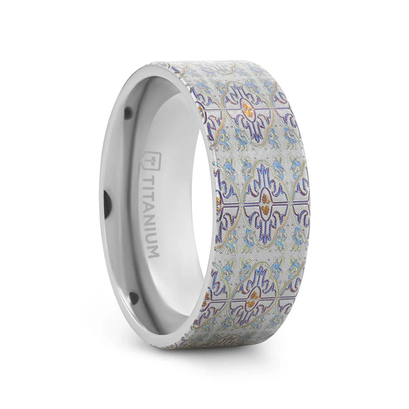 Your Dream Jewelry At Dream Prices – Shop Now Thorsten Radiance Titanium Flat Profile Wedding Band w/ Engraved Cross Pattern (8mm) R0623-SPTI