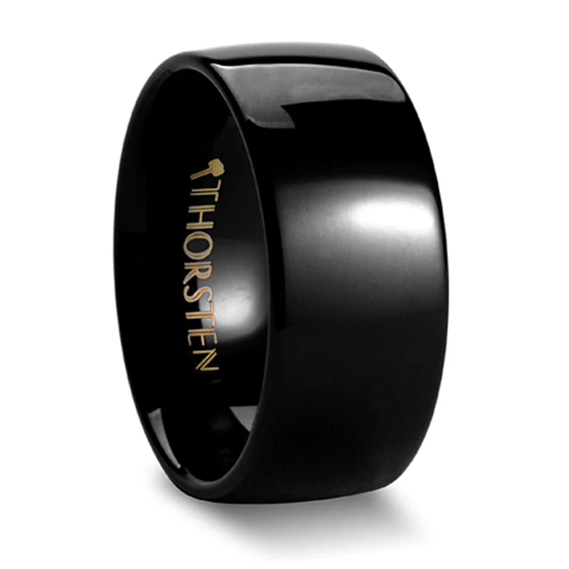 Elevate Your Jewelry Collection With Limited-Time Savings Thorsten Raven Rounded Black Tungsten Carbide Ring (4-10mm) W336-DPBT