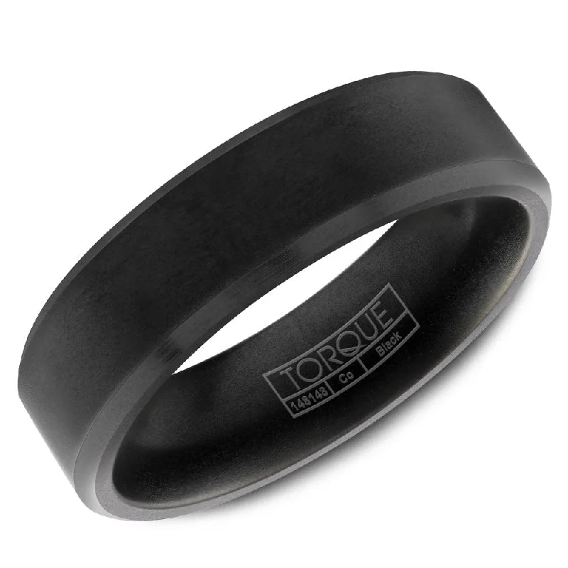 Make Every Moment Shine – Jewelry Discounts Available Torque Black Cobalt Collection 7MM Wedding Band with Brushed Finish CBB-0019