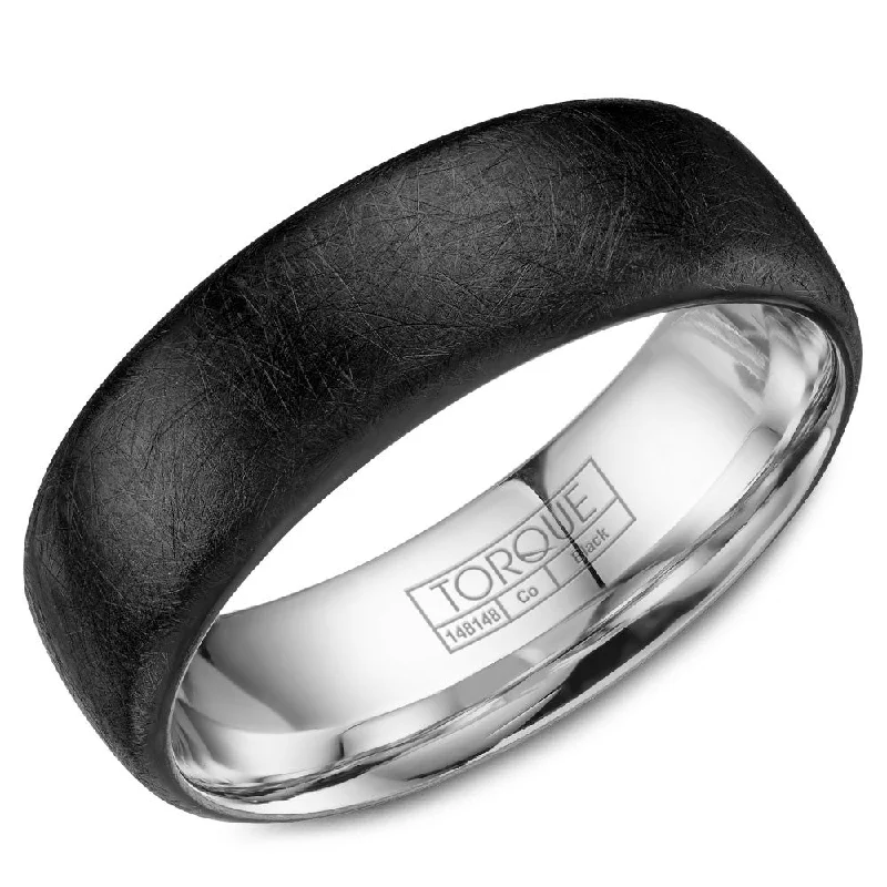 Exclusive Jewelry Sale Event – Shop Now Torque Black Cobalt Collection 7MM Wedding Band with Diamond Brushed Finish CBB-7002