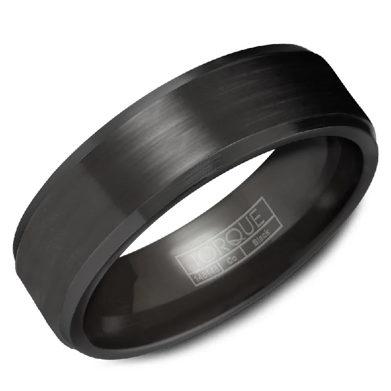 Flash Jewelry Sale – Get Stunning Pieces At Low Prices Torque Black Cobalt Collection 7MM Wedding Band with Polished Center CBB-7020