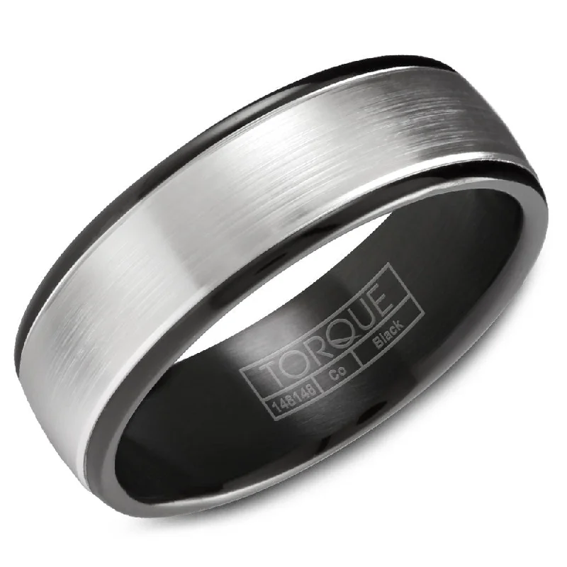 Elegant Jewelry, Affordable Luxury – Shop Now Torque Black Cobalt Collection 7MM Wedding Band with White Center CBB-7034