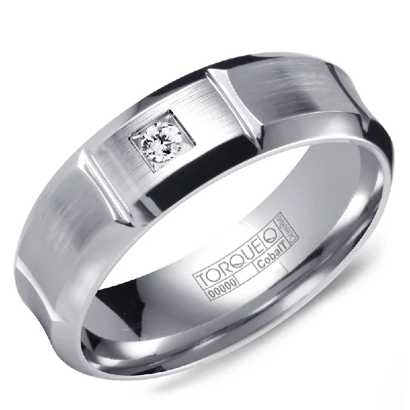 Exclusive Jewelry Offers – Sparkle For Less Torque Cobalt Collection 7MM Wedding Band with 1 Diamond CB-2150