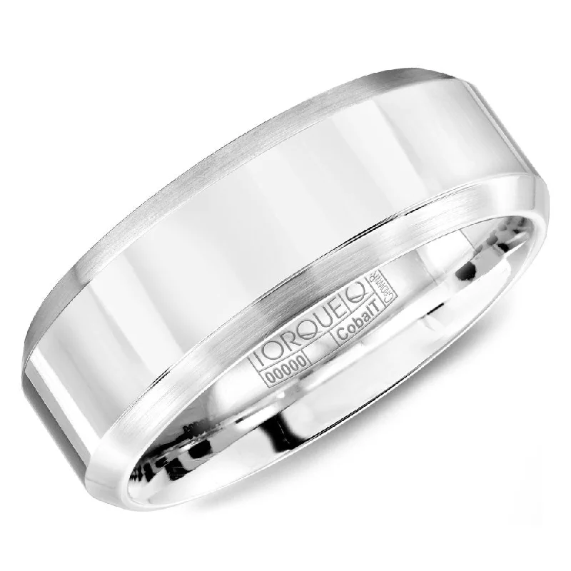 Discounted Jewelry For A Glamorous Look Torque Cobalt Collection 7MM Wedding Band with Brushed Beveled Edges CB-7103