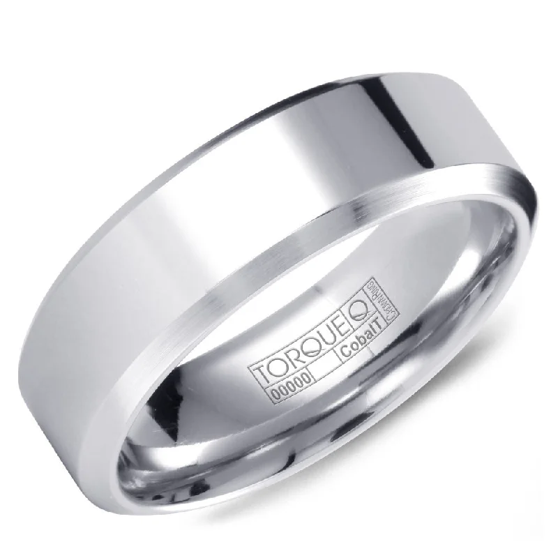 Fashion-Forward Jewelry At Incredible Prices Torque Cobalt Collection 7MM Wedding Band with Brushed Beveled Edges CB-7133